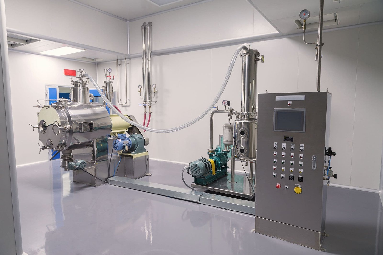 Process equipment and a control panel in a clean room